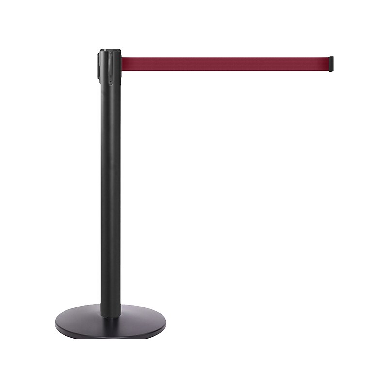 Queue Solutions QueuePro 300 2" Nylon Crowd Control Belt Barrier, Black/Maroon (PRO300B-MN160) image 1