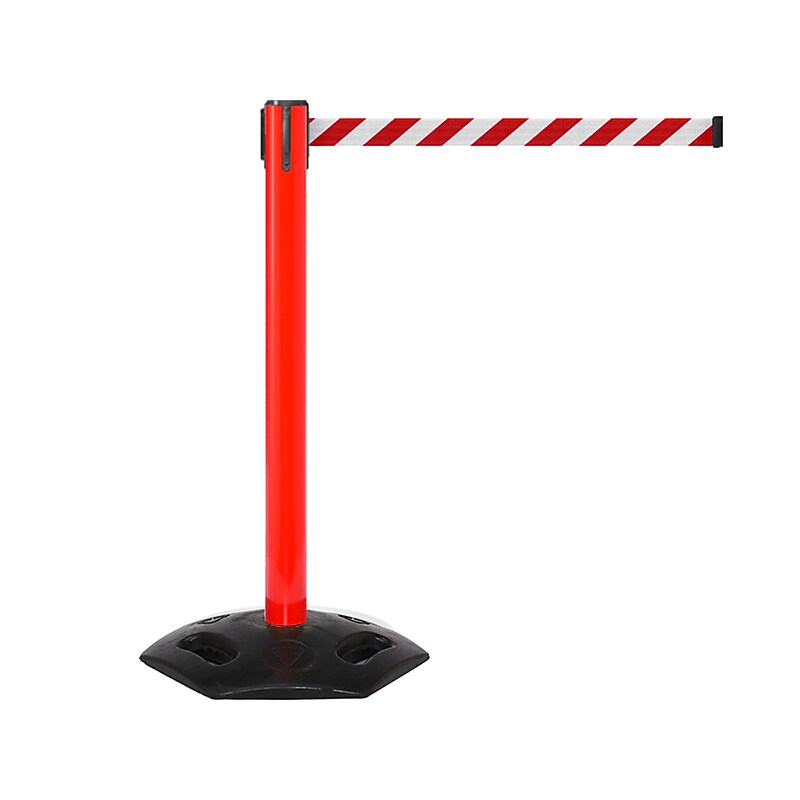Queue Solutions WeatherMaster 300 2" Nylon Crowd Control Belt Barrier, Red/White (WMR300R-RW160) image 1