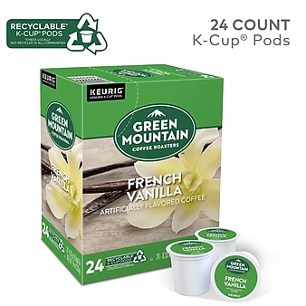 Green Mountain French Vanilla Silk Coffee Keurig® K-Cup® Pods, Light Roast, 24/Box (6732)