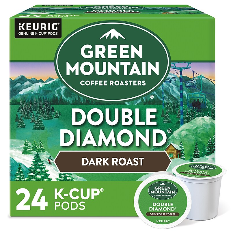 Green Mountain Double Diamond Coffee, Dark Roast, 0.40 oz. Keurig® K-Cup® Pods, 24/Box (4066) image 1