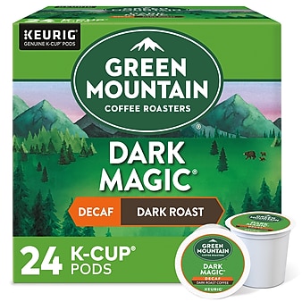 Green Mountain Dark Magic Decaf Coffee, Keurig K-Cup Pods, Dark Roast, 24/Box (4067)