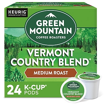 Green Mountain Vermont Country Blend Coffee, Keurig K-Cup Pods, Medium Roast, 24/Box (6602)