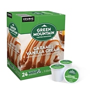Green Mountain Caramel Vanilla Cream Coffee, Keurig® K-Cup® Pods, Light Roast, 24/Box (6700)