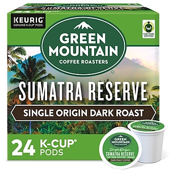 Green Mountain Sumatra Reserve Coffee, Dark Roast, 0.40 oz. Keurig® K-Cup® Pods, 24/Box (4060)