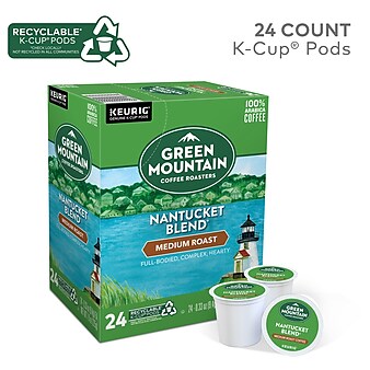 Green Mountain Nantucket Blend Coffee, Keurig® K-Cup® Pods, Medium Roast, 24/Box (6663)