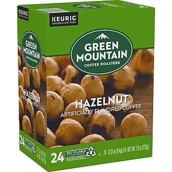 Green Mountain Hazelnut Coffee, Keurig® K-Cup® Pods, Light Roast, 24/Box (6792)