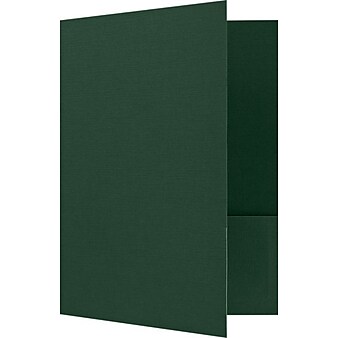 LUX 9 x 12 Presentation Folders, Standard Two Pocket, 50/Pack, Green Linen (SF101DDP10050)