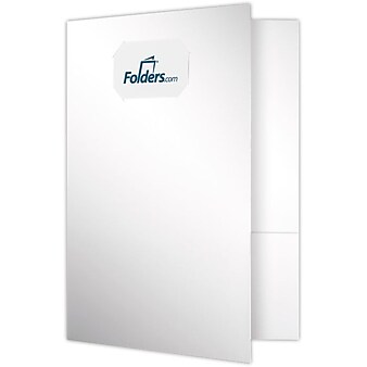 LUX 9 x 12 Presentation Folders, Standard Two Pocket w/ Front Cover Center Card Slits, White Gloss, 25/Pack (OR-144-SG12-25)