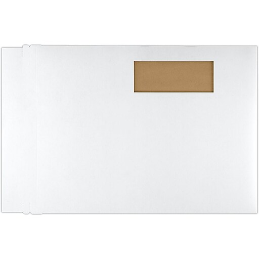 LUX 9 1/2 x 12 1/2 Window Paperboard Mailers 50/Pack, White (84477WIN50) at Staples