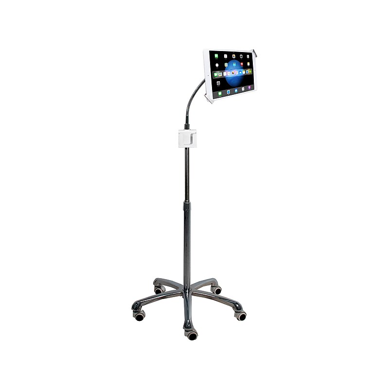 CTA Digital Heavy-Duty Security Gooseneck Floor Stand, PAD-SHFS, Silver image 1