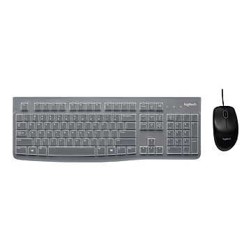 Logitech MK120 Desktop Combo for Education with Protective Keyboard Cover Ergonomic and Mouse, Black (920-010020)