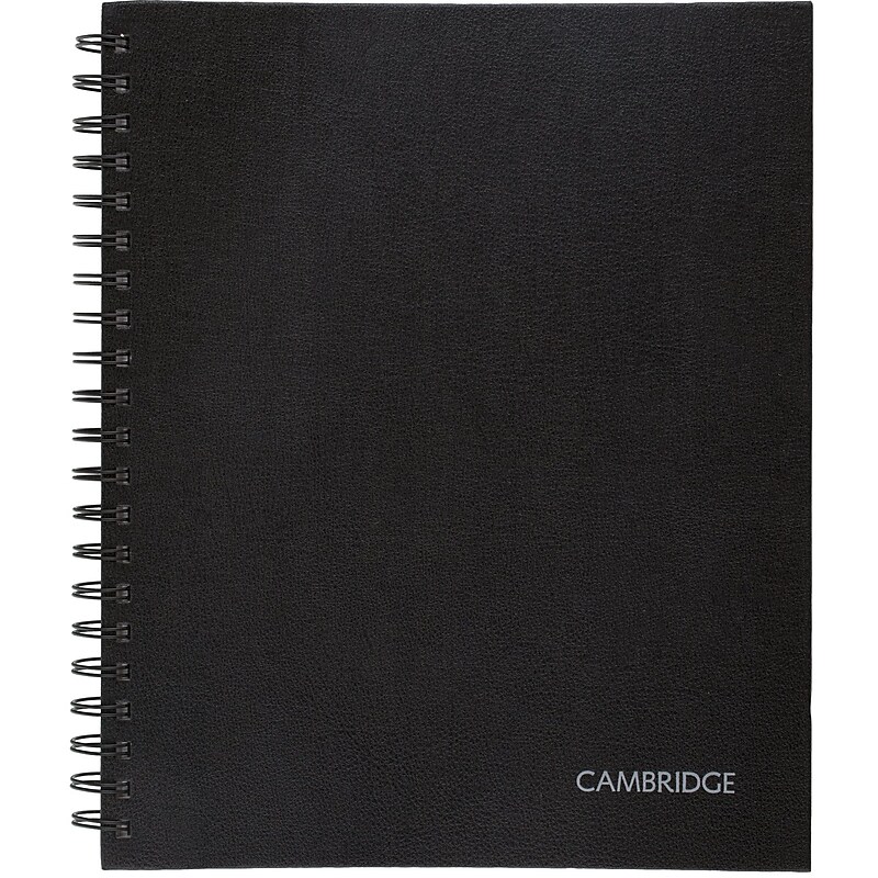 Cambridge 1-Subject Professional Notebook, 8.5" x 11", Wide Ruled, 96 Sheets, Black (06100) image 1