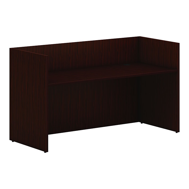 HON Mod 72"W Reception Desk Shell, Traditional Mahogany (HLPLRCPNDS7230.LTM1) image 1