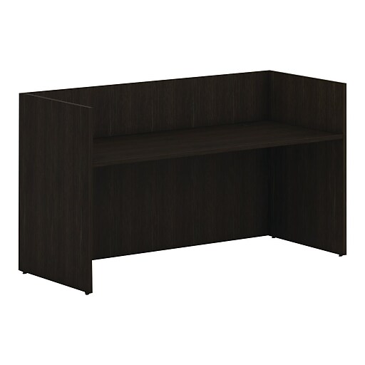 HON Mod 72" Reception Desk Shell, Java Oak (HLPLRCPNDS7230.LJA1) Staples