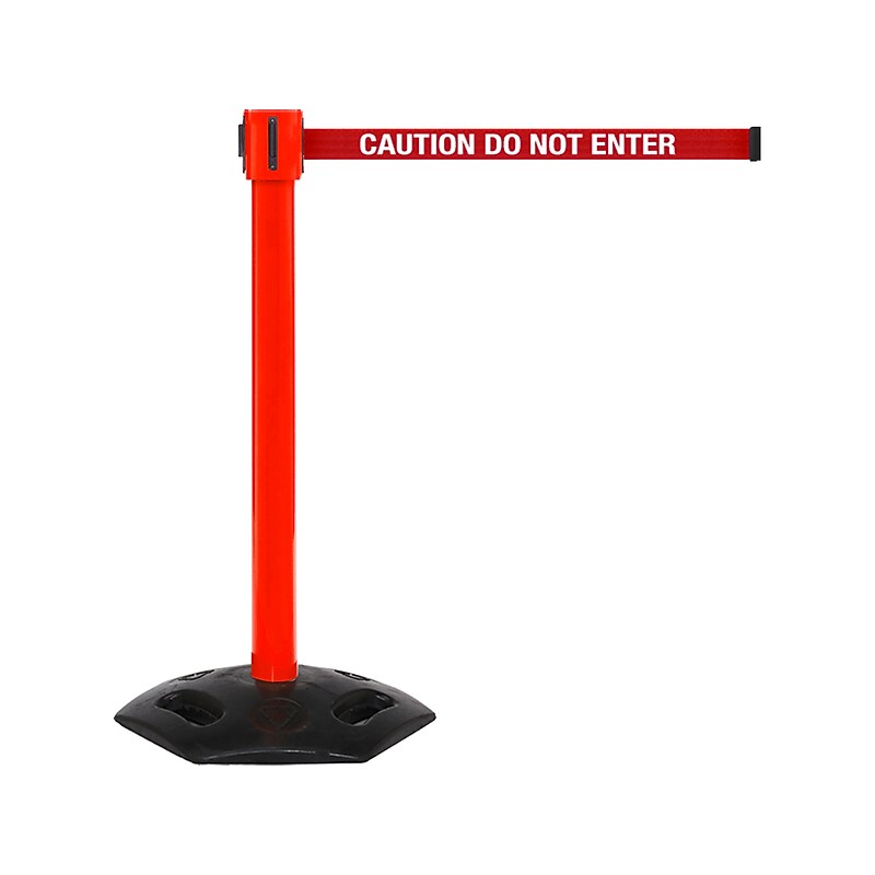 Queue Solutions WeatherMaster 335 2" Nylon Crowd Control Belt Barrier, Red (WMR335R-RWC350) image 1