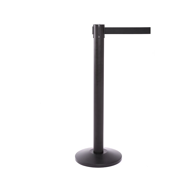 Queue Solutions QueuePro 300 2" Nylon Crowd Control Belt Barrier, Black (PRO300B-BK160) image 1