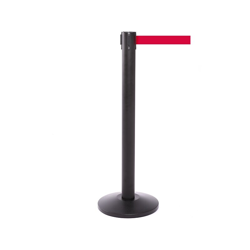 Queue Solutions QueuePro 300 2" Nylon Crowd Control Belt Barrier, Black/Red (PRO300B-RD160) image 1