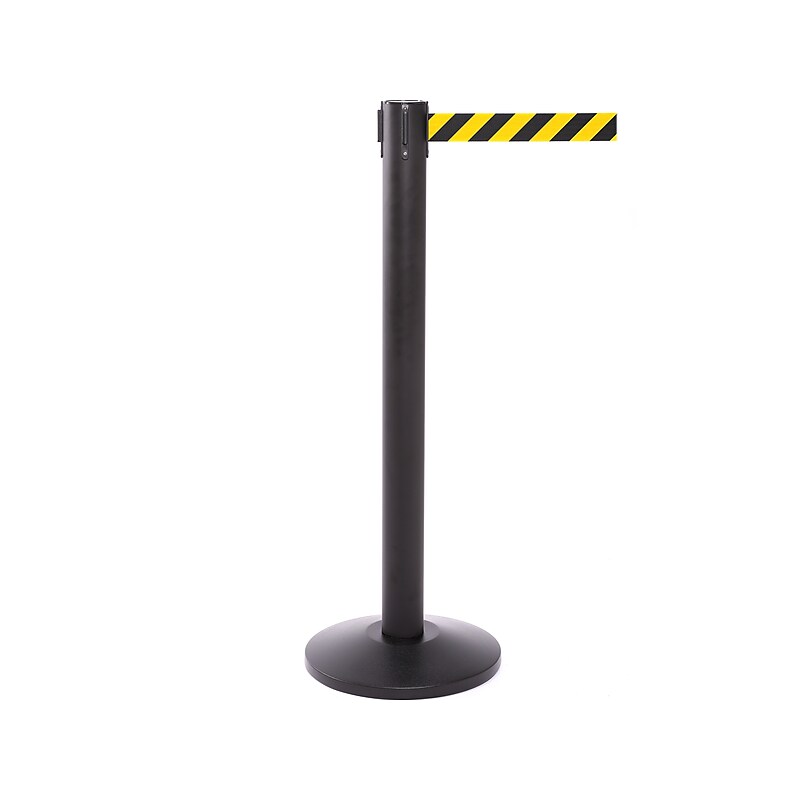 Queue Solutions QueuePro 300 2" Nylon Crowd Control Belt Barrier, Black/Yellow (PRO300B-YB160) image 1