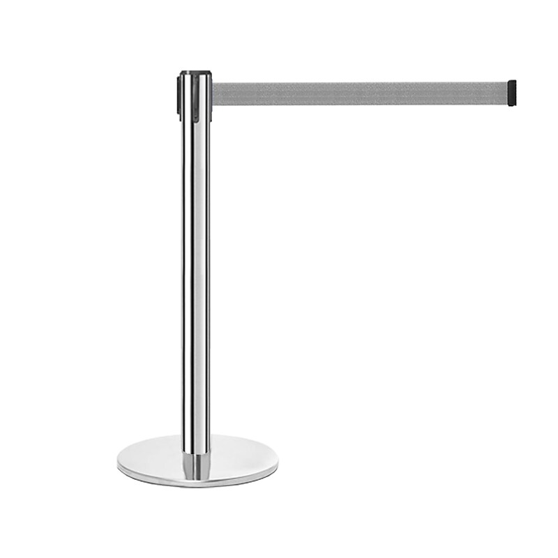Queue Solutions QueuePro 300 2" Nylon Crowd Control Belt Barrier, Silver/Gray (PRO300PS-GY160) image 1