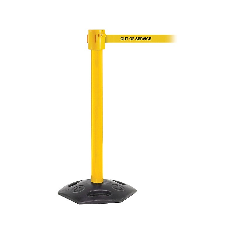 Queue Solutions WeatherMaster 335 2" Nylon Crowd Control Belt Barrier, Yellow (WMR335Y-YBO160) image 1