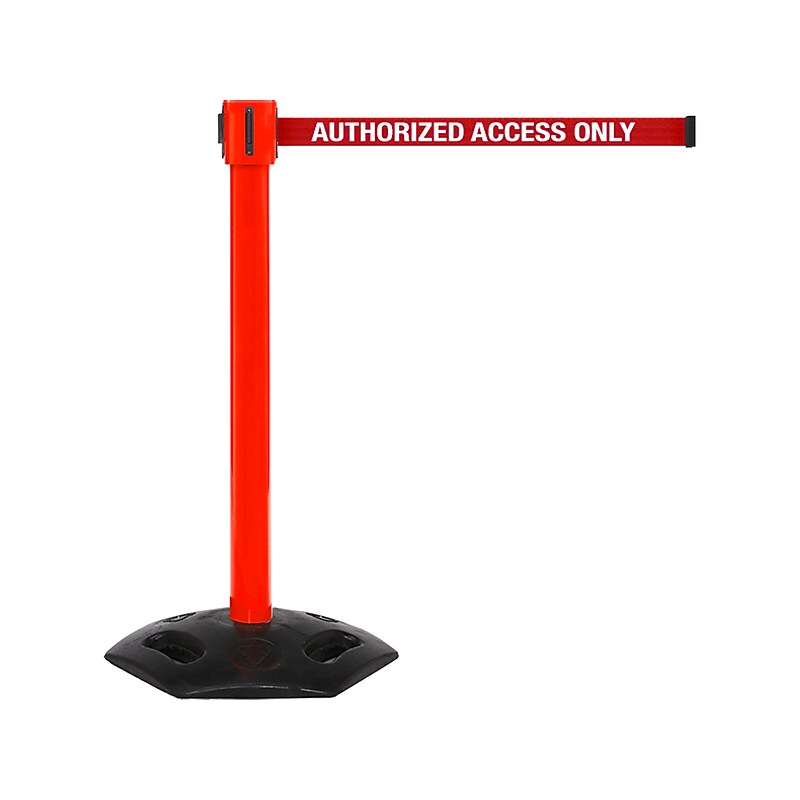 Queue Solutions WeatherMaster 335 2" Nylon Crowd Control Belt Barrier, Red (WMR335R-RWA350) image 1
