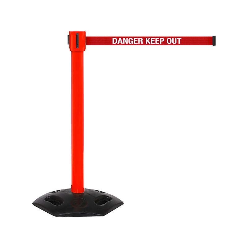 Queue Solutions WeatherMaster 335 2" Nylon Crowd Control Belt Barrier, Red (WMR335R-RWD350) image 1