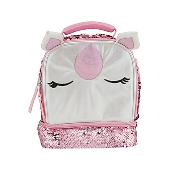 Accessory Innovations Lunch Bag, White/Pink/Silver (B21GC49616-ST)