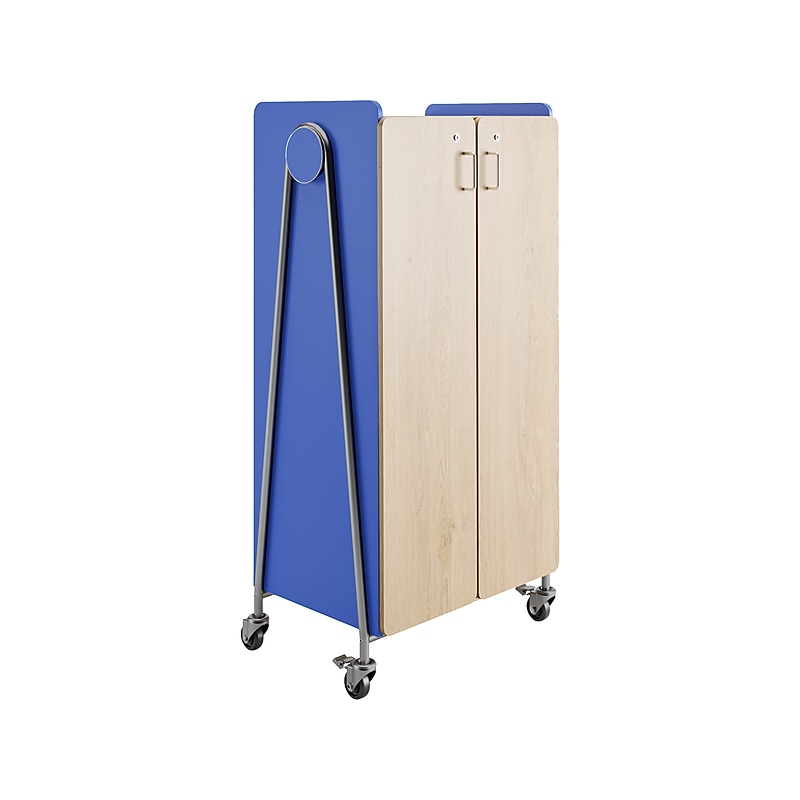 Safco Whiffle Typical 5 Mobile Storage Cabinet, 60"H x 30"W x 19.75"D, Spectrum Blue Wood (3925SBU) image 1