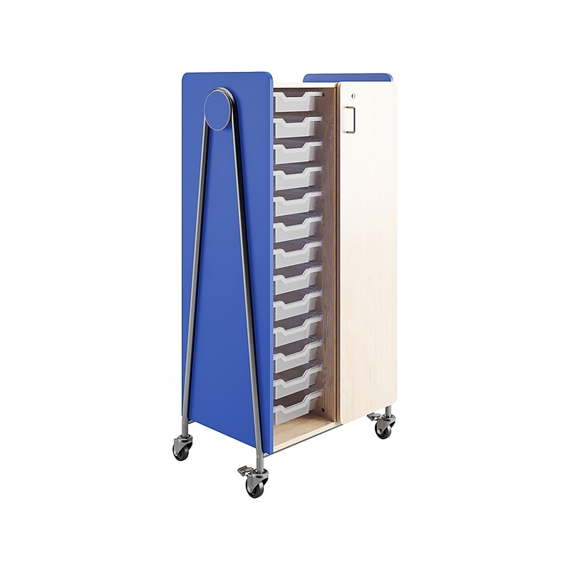 Safco Whiffle Typical 8 Mobile Storage Unit & Centers, 60"H x 30"W x 19.75"D, Spectrum Blue Mixed Materials (3928SBU) image 1
