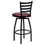 Flash Furniture HERCULES Series Traditional Metal Ladder Back Barstool, Black/Burgundy (XU6F8BLDSWVBGV)~#|#~sp123071248_sc7