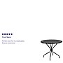 Flash Furniture Oia Commercial Grade Round Indoor-Outdoor Steel Patio Table with Umbrella Hole, Black (CO7BK)~#|#~sp123072212_sc7