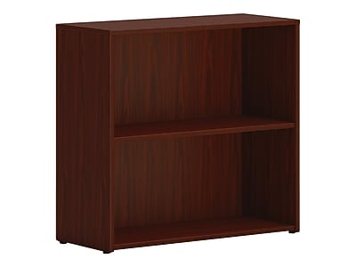 HON Mod 29"H 2-Shelf Bookcase, Traditional Mahogany (HLPLBC3013B2.LTM1)