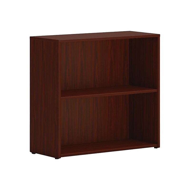 HON Mod 29"H 2-Shelf Bookcase, Traditional Mahogany (HLPLBC3013B2.LTM1) image 1