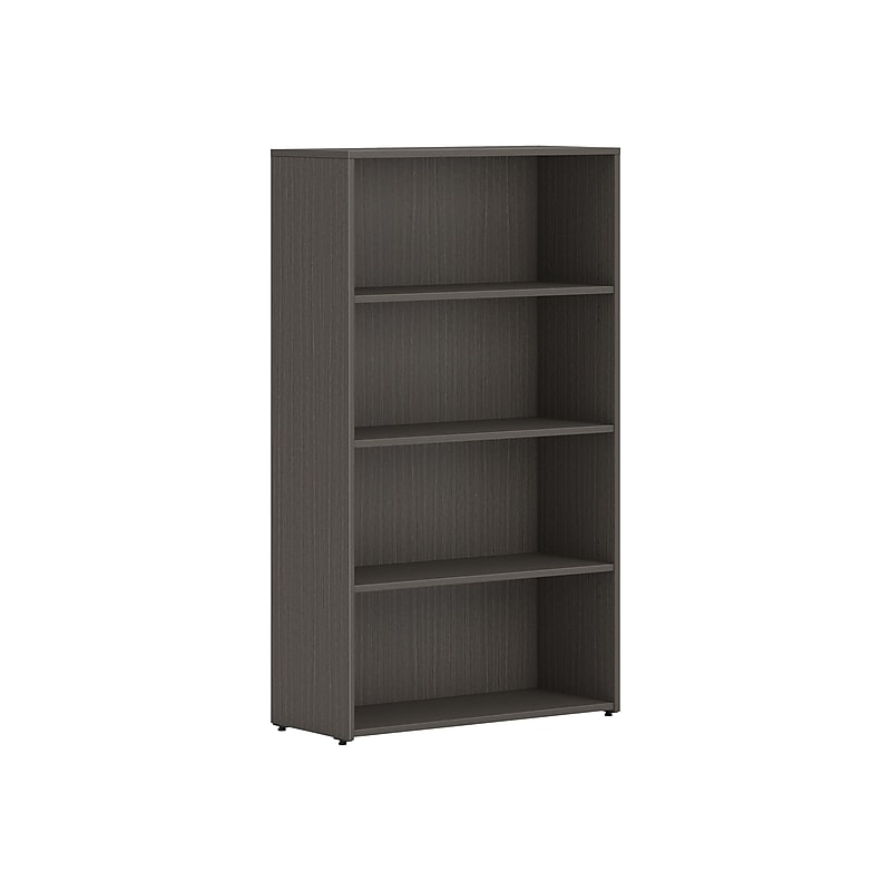 HON Mod 4-Shelf 53"H Bookcase, Slate Teak (HLPLBC3013B4.LSL1) image 1