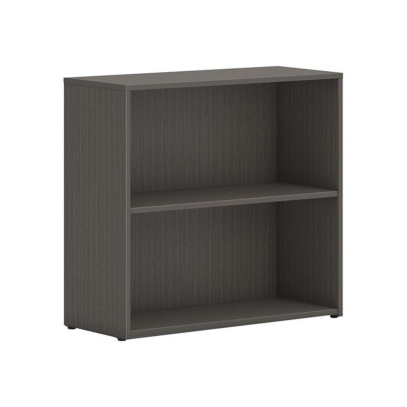 HON Mod 29"H 2-Shelf Bookcase, Slate Teak Laminate (HLPLBC3013B2.LSL1) image 1
