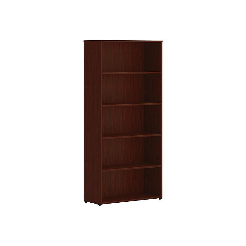 HON Mod 65"H 5-Shelf Bookcase, Traditional Mahogany (HLPLBC3013B5.LTM1) image 1