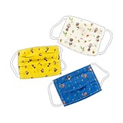 Educaitonal Insights Sneaky, Snacky Squirrel Reusable Cloth Face Mask, Kids, White/Blue/Yellow, 3/Pack (8950)