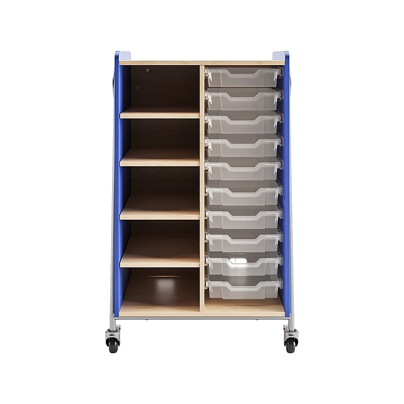 Safco Whiffle Typical 2 Mobile Storage Unit & Center, 48"H x 30"W x 19.75"D, Spectrum Blue Wood (3922SBU) image 1