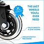 Lifelong Office Chair Casters Replacement Chair Wheels, Rollerblade Style, Clear, Set of 5 (BL2374)~#|#~sp123225117_sc7