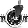 Lifelong Office Chair Casters Replacement Chair Wheels, Rollerblade Style, Clear, Set of 5 (BL2374)~#|#~sp123225118_sc7