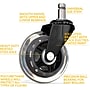 Lifelong Wheels Rollerblade Style Office Chair Casters Replacement Chair Wheels, Black/Gray (BL2375)~#|#~sp123226810_sc7