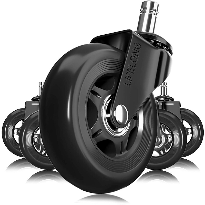 Lifelong Office Chair Casters Replacement Chair Wheels, Rollerblade Style, 5/Set (BL2376) image 1