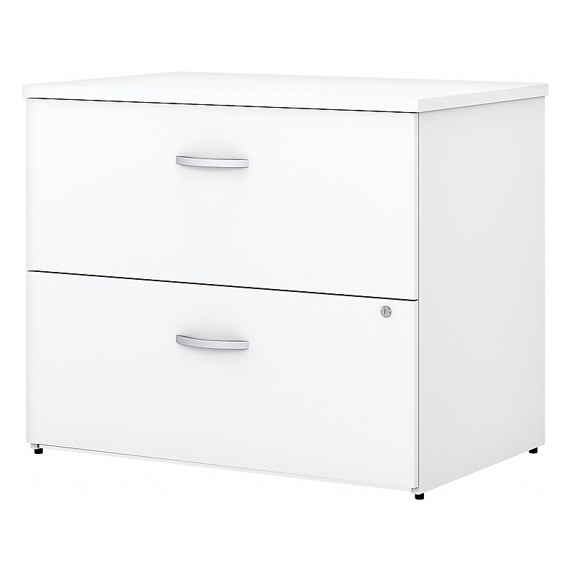 Bush Business Furniture Easy Office 2-Drawer Lateral File Cabinet, Locking, Letter/Legal, Pure White, 36" (EO109WHSU) image 1