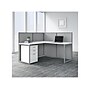 Bush Business Furniture Easy Office 45"H x 60"W L-Shaped Cubicle Panel Workstation, Pure White/Silver Gray (EOD360SWH-03K)~#|#~sp123233013_sc7