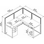 Bush Business Furniture Easy Office 45"H x 60"W L-Shaped Cubicle Panel Workstation, Pure White/Silver Gray (EOD360SWH-03K)~#|#~sp123233016_sc7
