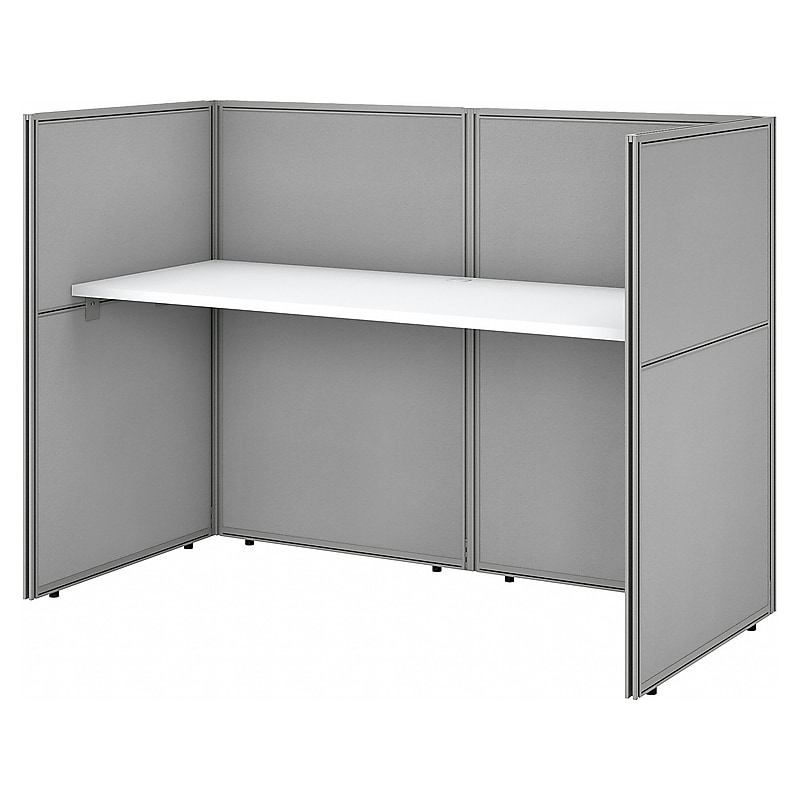 Bush Business Furniture Easy Office 45"H x 61"W Cubicle Panel Workstation, Pure White/Silver Gray (EOD260WH-03K) image 1