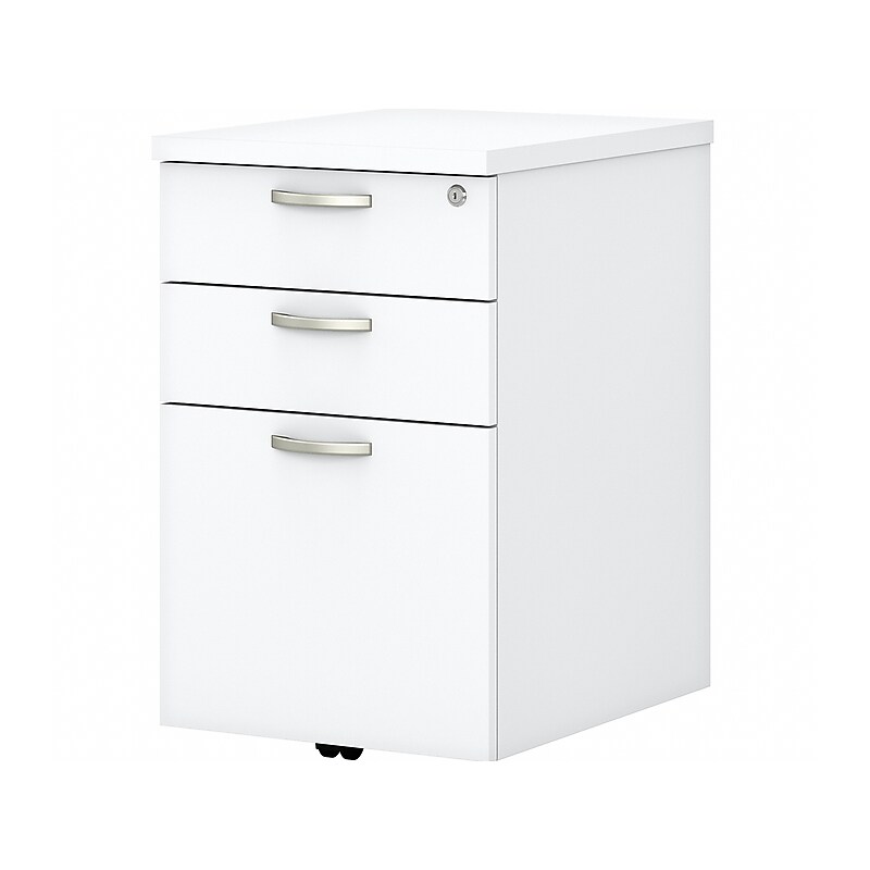 Bush Business Furniture Easy Office 3-Drawer Mobile Vertical File Cabinet, Letter/Legal Size, Lockable, Pure White (EOF116WH-03) image 1