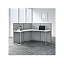 Bush Business Furniture Easy Office 45"H x 60"W L-Shaped Cubicle Panel Workstation, Pure White/Silver Gray (EOD360WH-03K)~#|#~sp123233057_sc7
