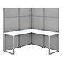 Bush Business Furniture Easy Office 66"H x 60"W L-Shaped Cubicle Panel Workstation, Pure White/Silver Gray (EODH360WH-03K)~#|#~sp123233072_sc7