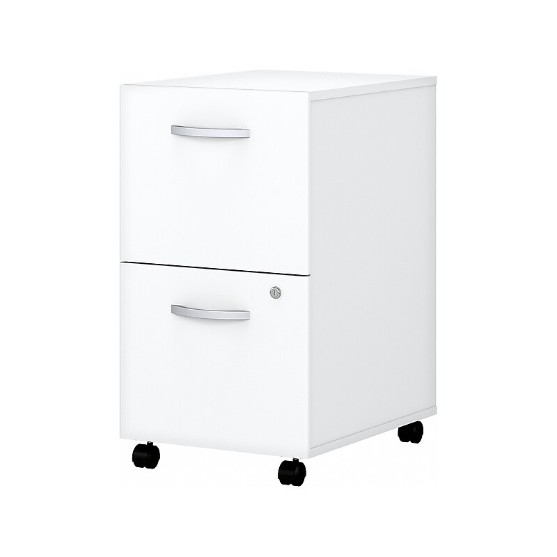 Bush Business Furniture Easy Office 2-Drawer Mobile Vertical File Cabinet, Letter/Legal Size, Lockable, Pure White (EO108WHSU) image 1